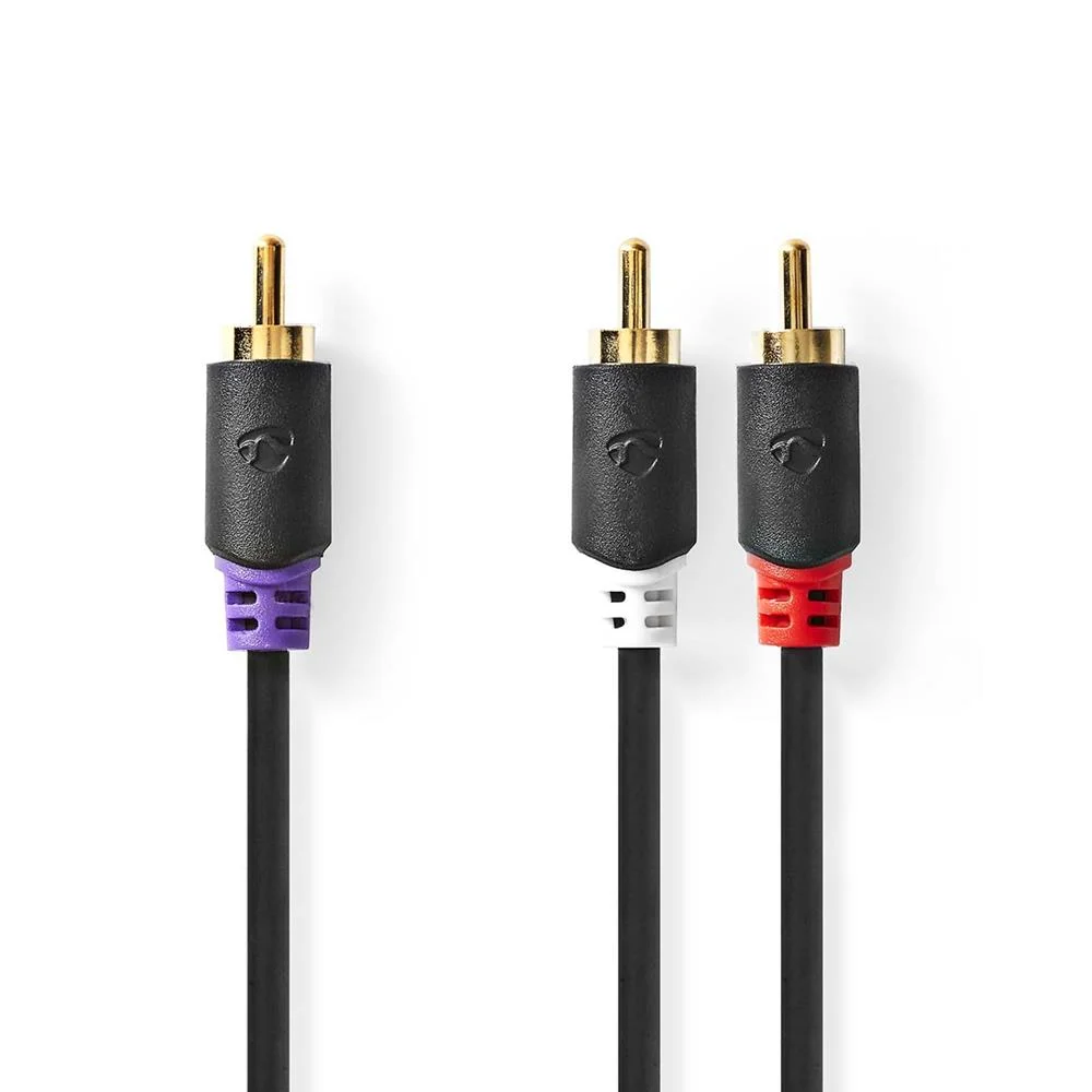 Cabo Subwoofer  Rca Macho  2x Rca Macho  3m  4.0mm