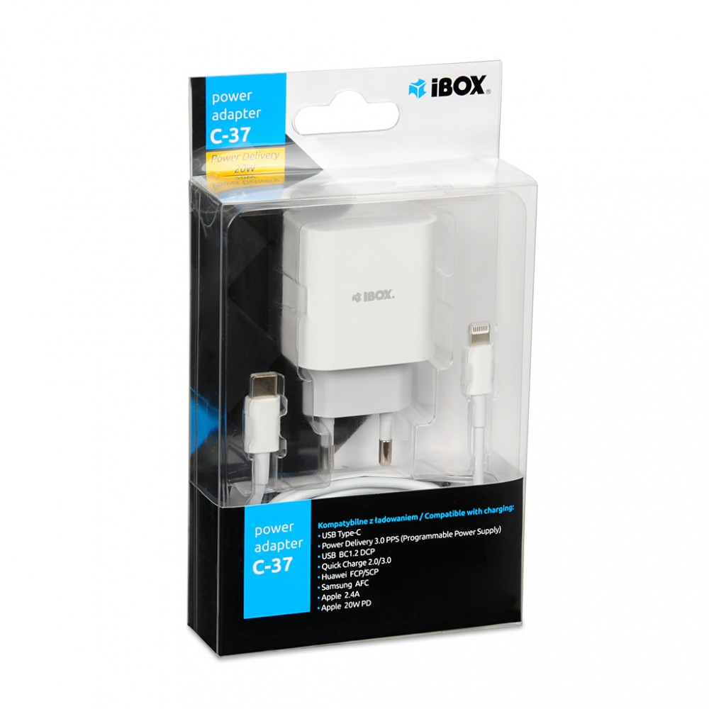 Carregador de Viagem I-Box C-37 Pd20w, Branco