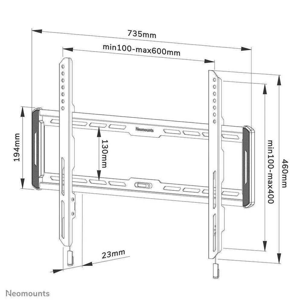Neomounts Wah 40"-75"  1tft 1gelenk  Schw. Max.70
