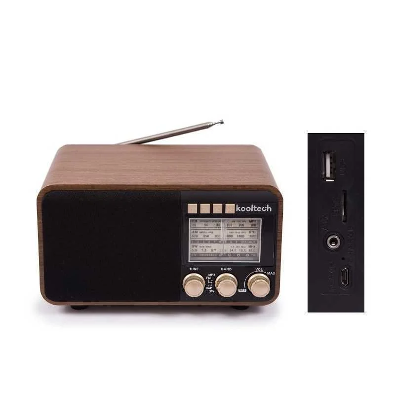 Kooltech Cpr Funk Rádio Portátil Preto, Madeira