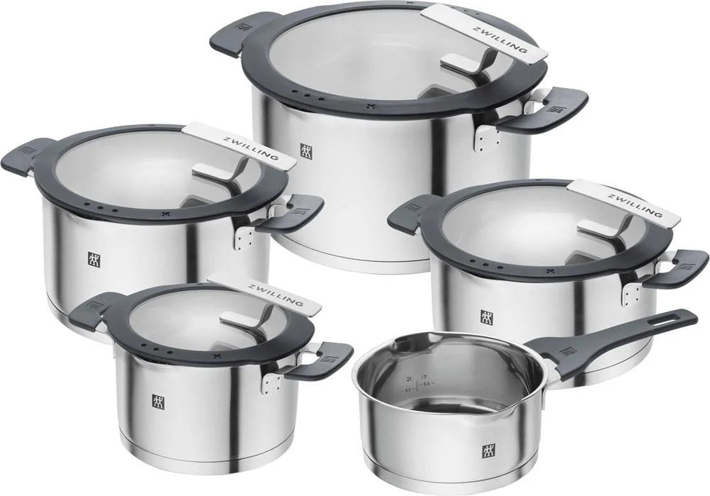 Zwilling Simplify 66870-005-0 Pots Set Stainless Steel 5 Pcs. Silver Black
