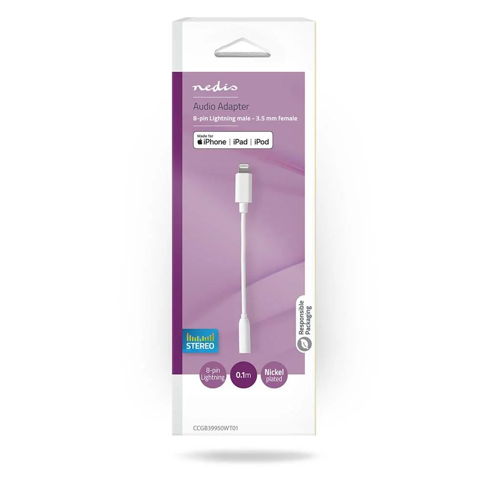 Adaptador  Apple Lightning 8 Pinos  3,5 Mm Fême.