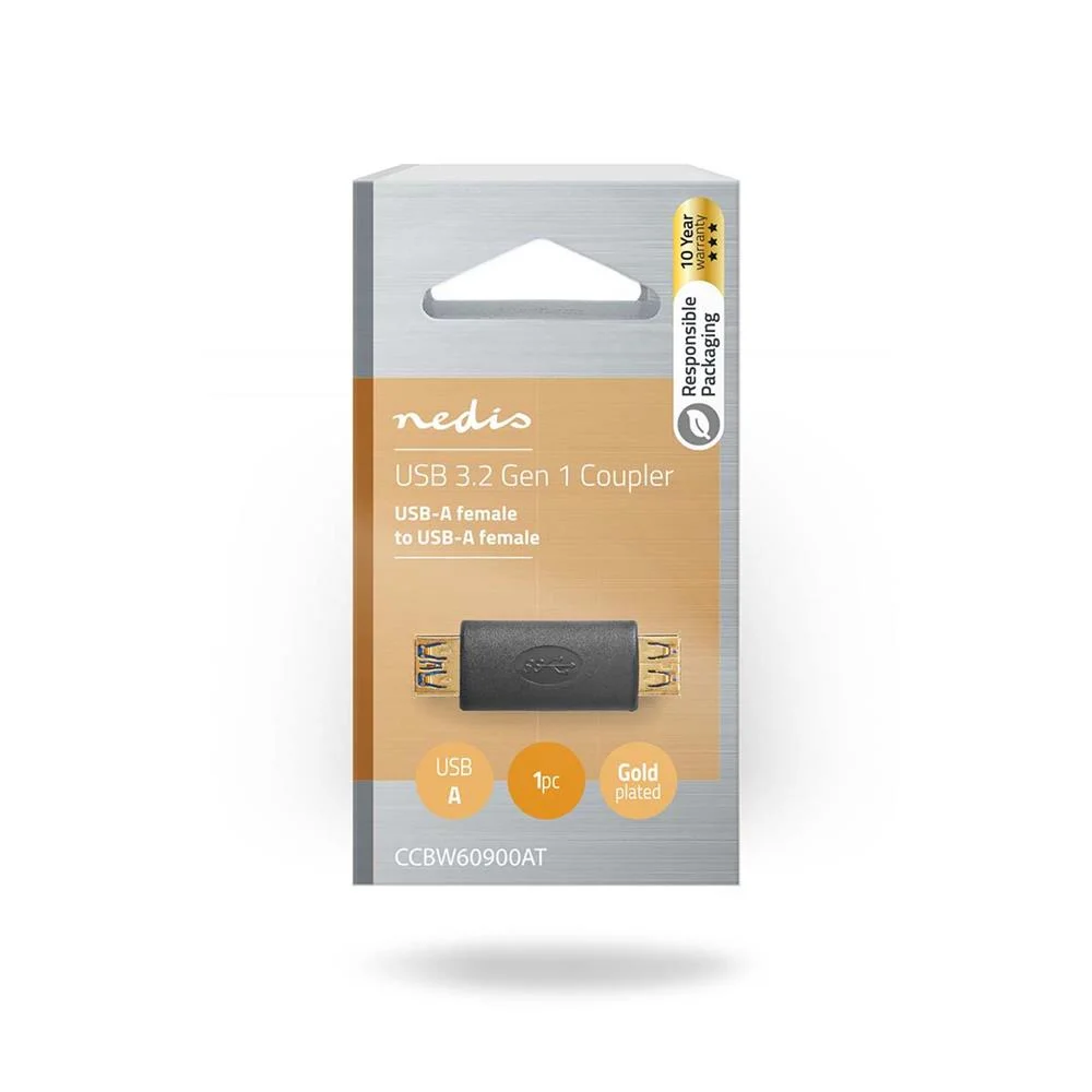 Adaptador USB | USB3.2 Gen1 | USB-A Fêmea | USB-A.