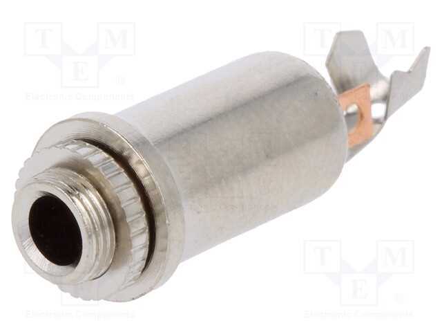 Conector Estéreo 3.5 Mm Hembra Metal Plata