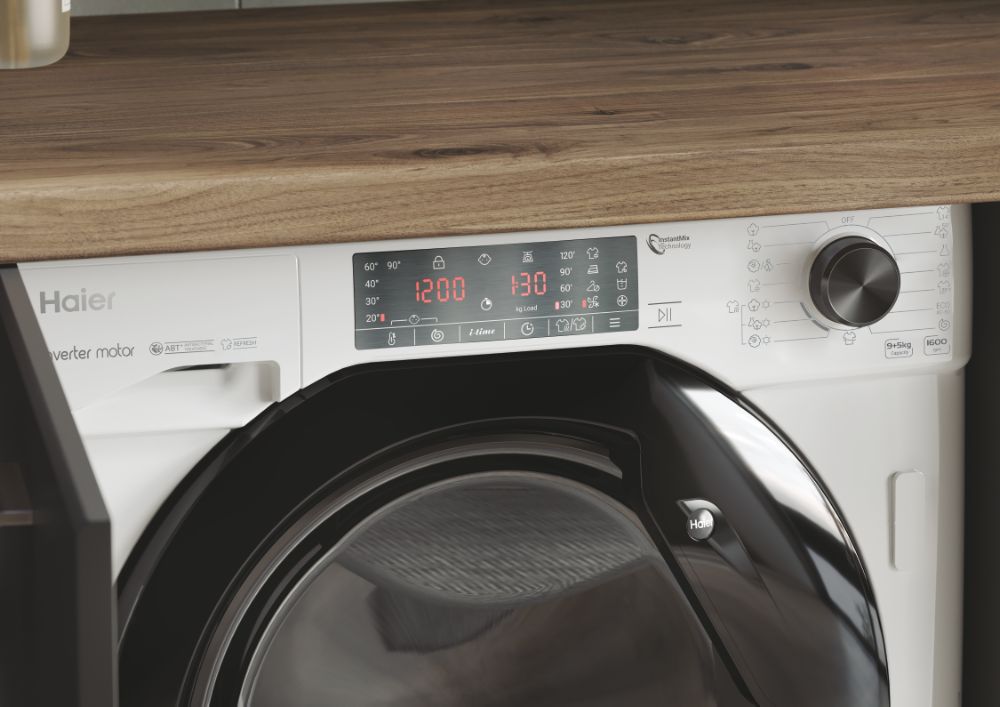 Máquina de Lavar e Secar Roupa Encastre 9/5kg 1400rpm Hwdq90b416fwb Branco - Haier