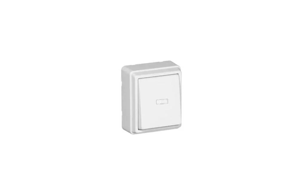 Botão Basculante Luminoso Branco