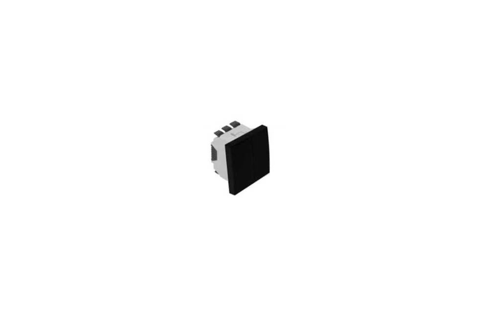 Comutador De Lustre 2 Módulos Preto Mate