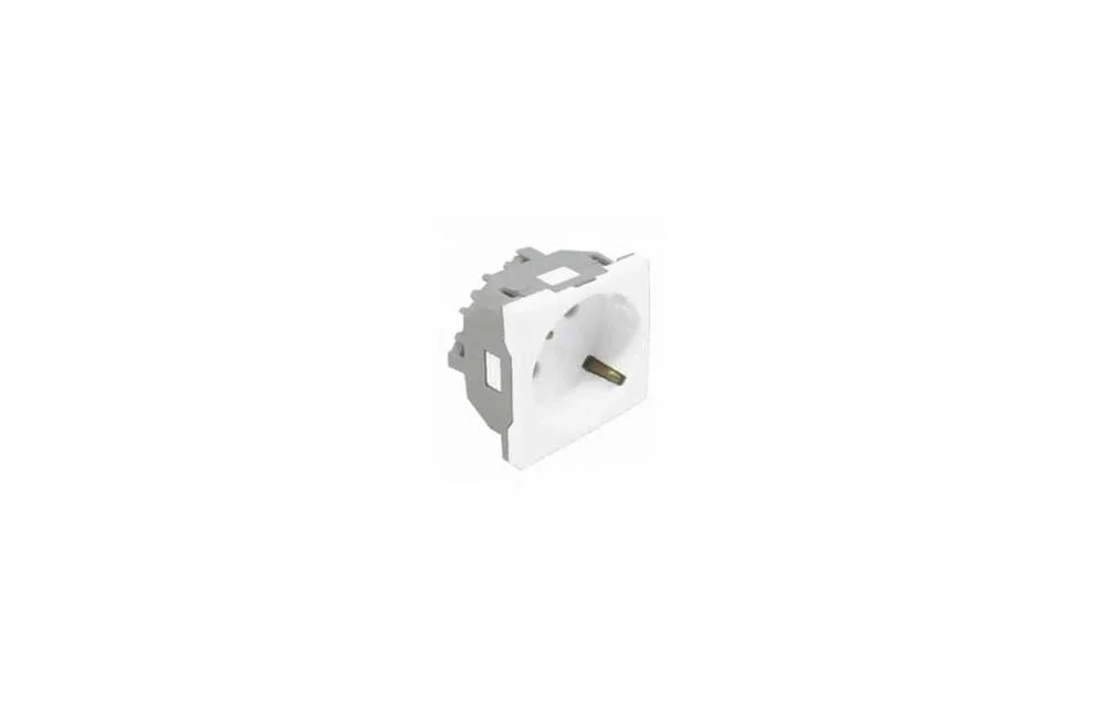 Tomada Schuko C/Obturador - 2 Mód Alumina