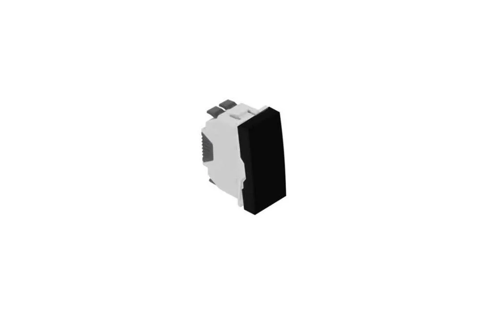 Botão Basculante 1 Módulo Preto Mate
