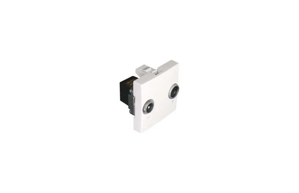 Tomada R-Tv Passagem - 2 Mód Alumina