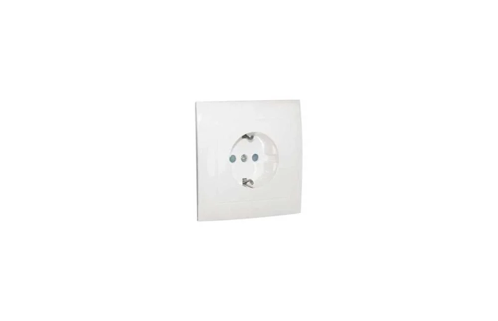 Tomada Schuko Monobloco C/Obturador Branca