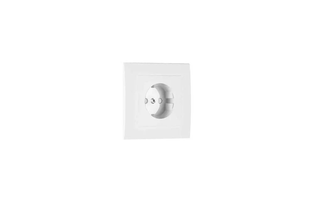 Espelho Schuko Monobloco C/Obturador Branco