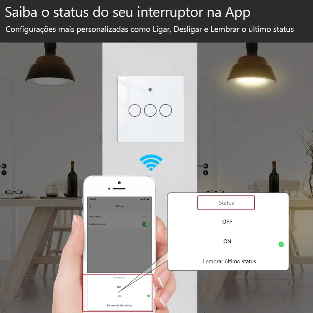 Interruptor de Luz Táctil 3 Canales Zigbee