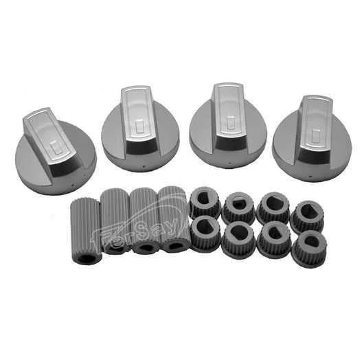 Kit 4 mandos cocina universal eje blanco 6 mm