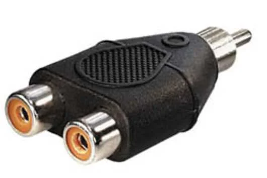 Adaptador Rca Macho a 2 Rca Hembra