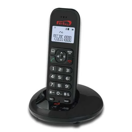 Telefono inalambrico color negro agenda 50 nombres
