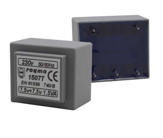 Transformador alimentacion 7.5 V + 7.5 V 1.5 VA