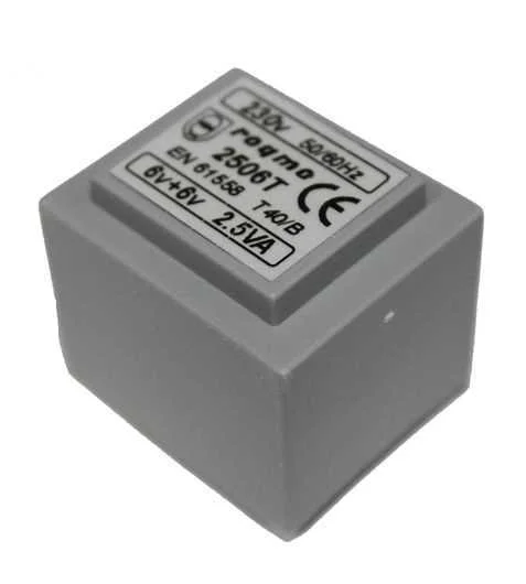 Transformador alimentacion 6V+6V
