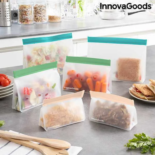 Conjunto de Sacos Reutilizáveis Herméticos Zags Innovagoods 6 Peças 