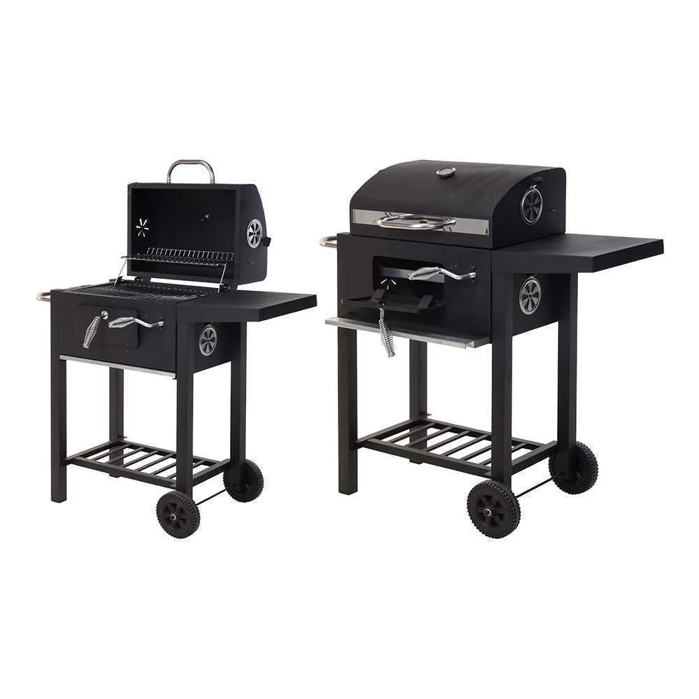 Barbacoa de Carbón Con Tapa Y Ruedas 48,5 X 36 X .
