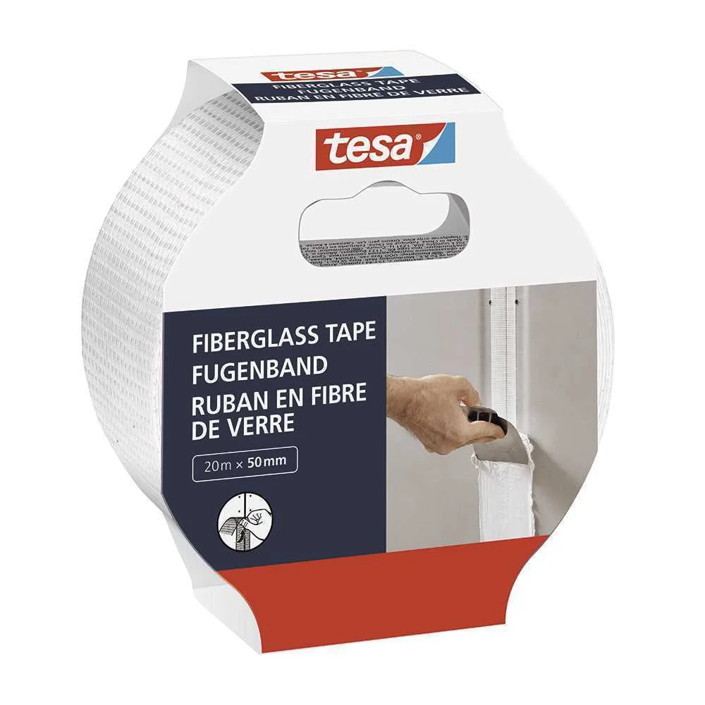 Fitas de Fibra de Vidro Tesa. para a Reparação e Vedação de Paredes Danificadas. 20m X 50mm