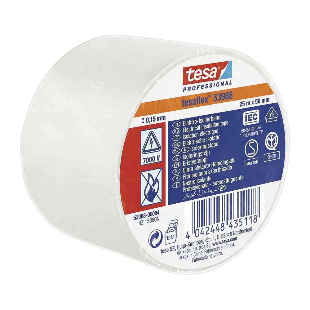 Fita Isolante Tesa 53988 Homologada 25m X 50mm Br.