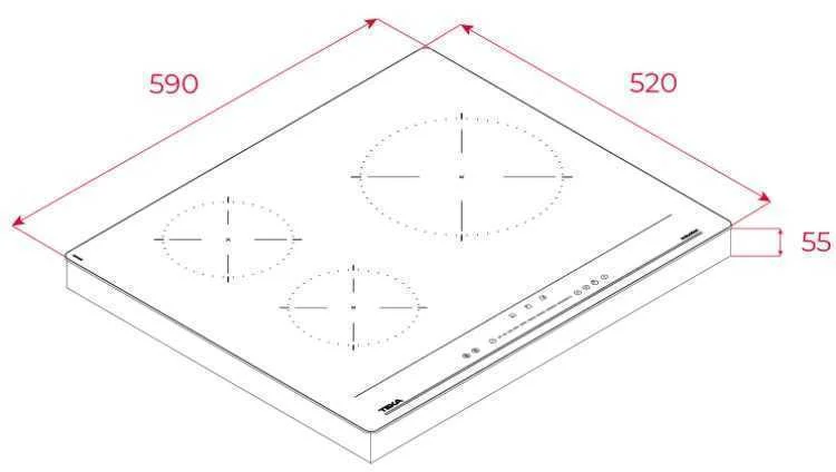 Teka IBC 63 BF100 Preto Embutido 59 cm Placa com .