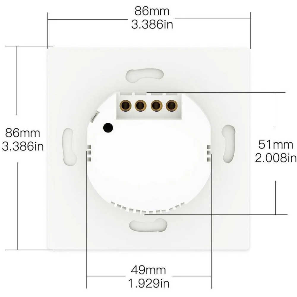 Interruptor Wifi + Rf433 de Parede Touch Vidro 3ch