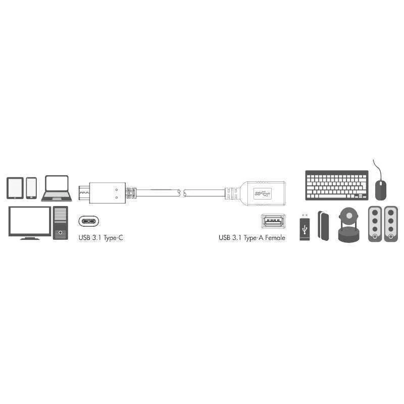 LOGILINK USB C - USB A 0.15M CABO USB 0,15 M USB .