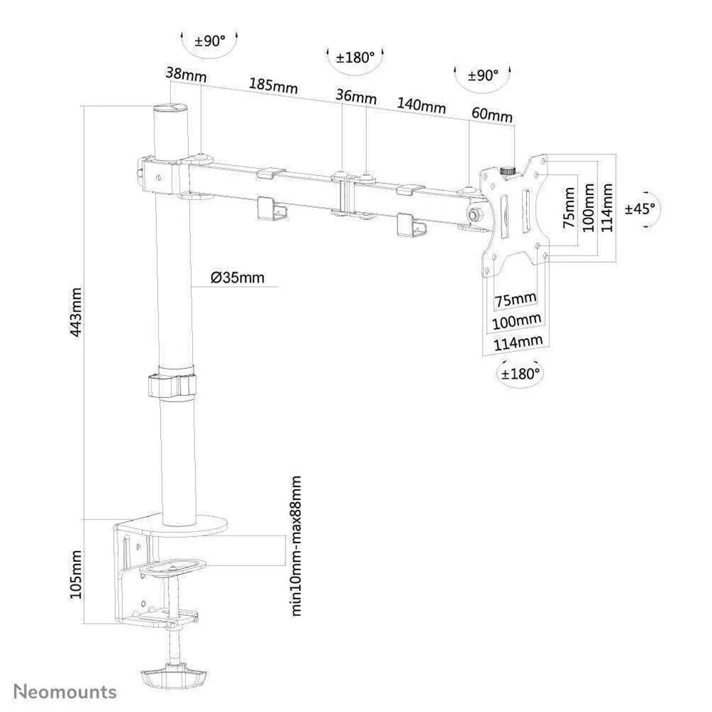 Neomounts Tis 10"-32" 1tft 3gelenke Schw. Max.8kg