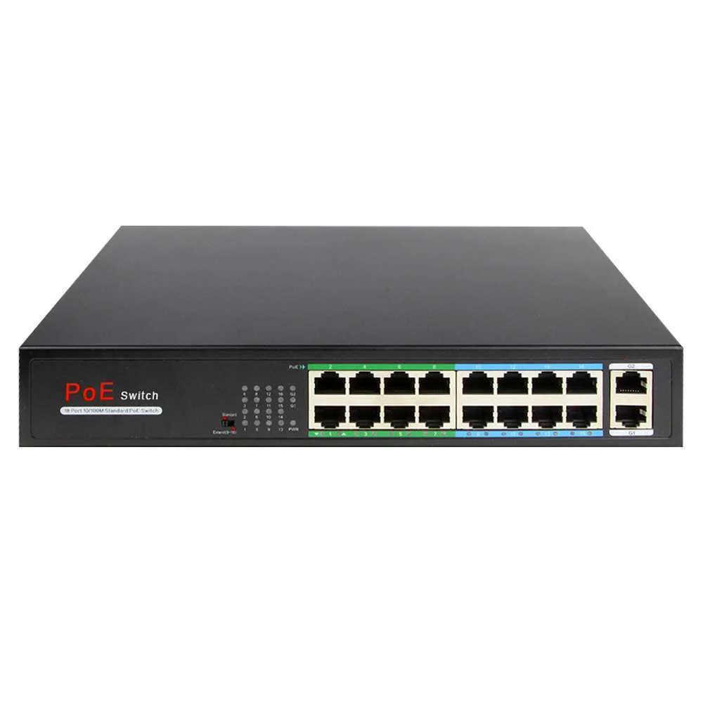 Switch PoE - 16 puertos RJ45 + 2 RJ45 Uplink - 16.