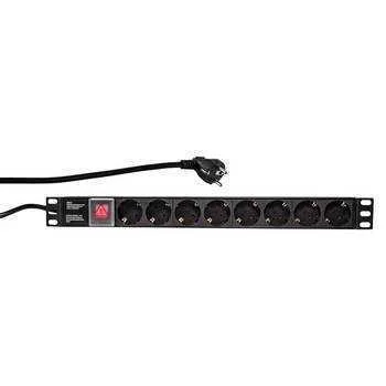 Tomada com 8 Sockets Schuko para Rack 19, com Int.