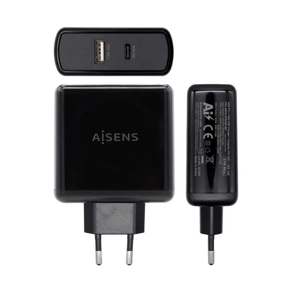 Carregador Usb  Parede Aisens Pd 3.0 Usb-C 57 W Preto 