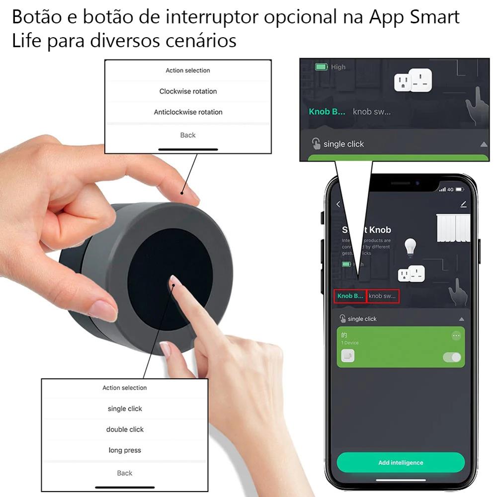 Interruptor de Cenários Rotativo e de Pressão Zigb