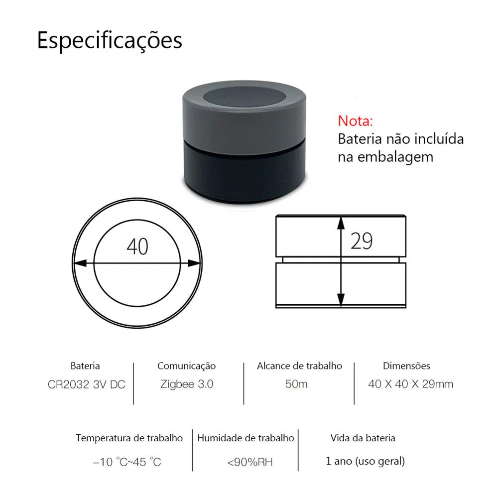 Interruptor de Cenários Rotativo e de Pressão Zigb