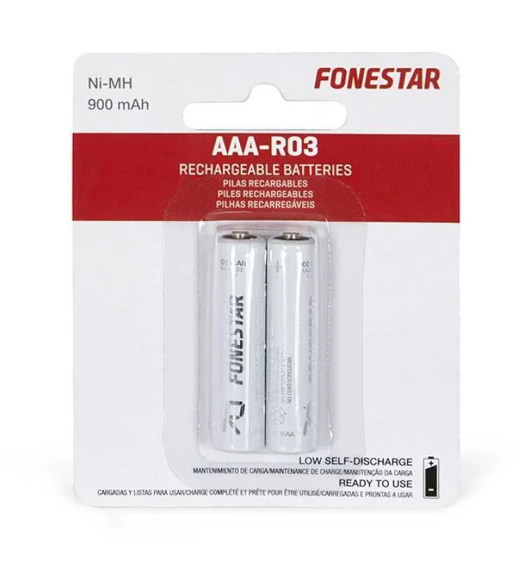 Pilhas Recarregáveis Ni-Mh Aaa-R03. 900 Mah.