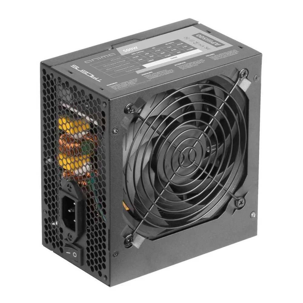 Fonte Alim. Tacens Anima Apiii500 500w Psu, 85% Ef, Full Safety, Silent, Black Cables, Black
