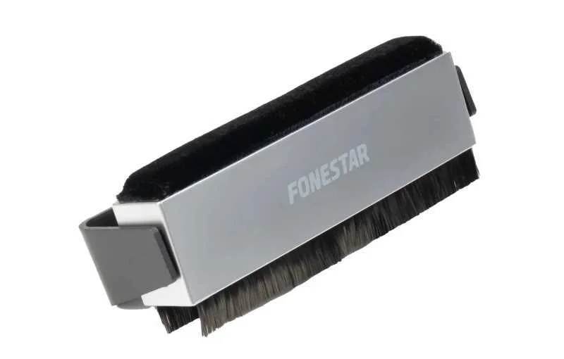 Escova de Fibras de Carbono e Veludo para Limpar Discos de Vinil.