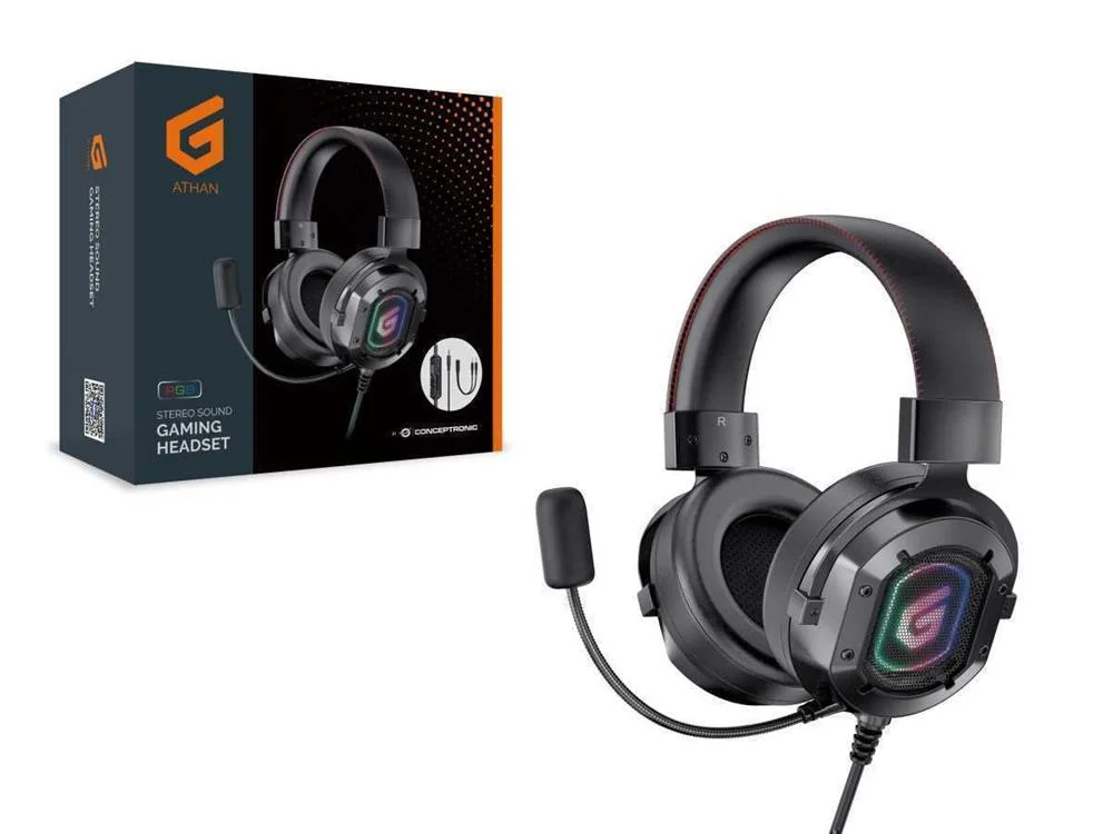 Auscultadores Headset Gaming 7.1 Athan03b Preto - Conceptronic