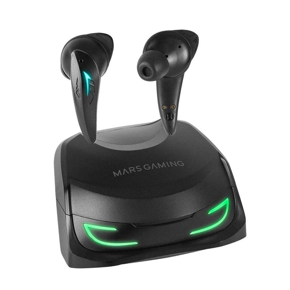 Headphones Mars Gaming Mhiultra True Wireless Earphones, Bt 5.3, Qi Charge, Rgb, 24h, Black