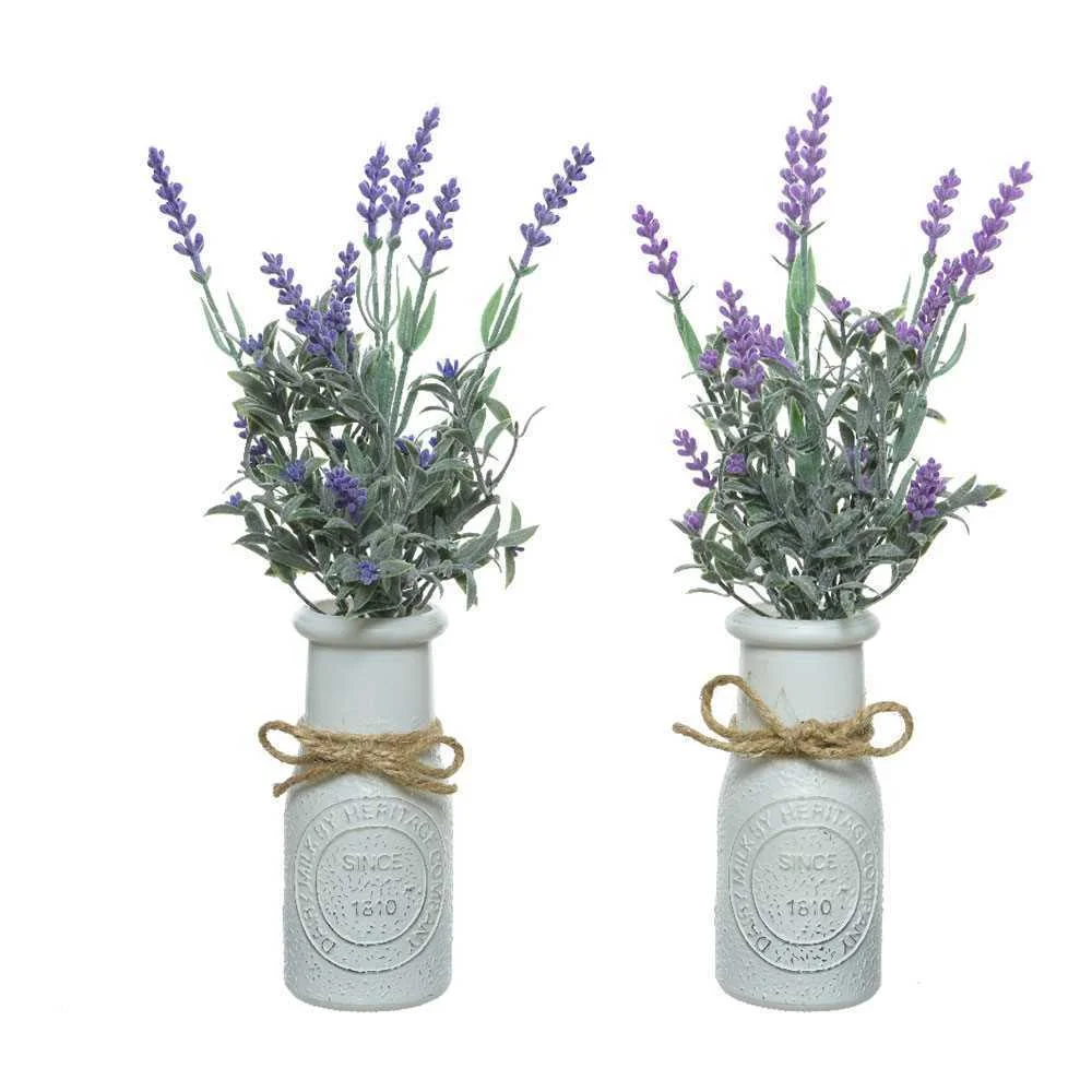 Planta Artificial Lavanda Vaso Vintage Ø13x32cm