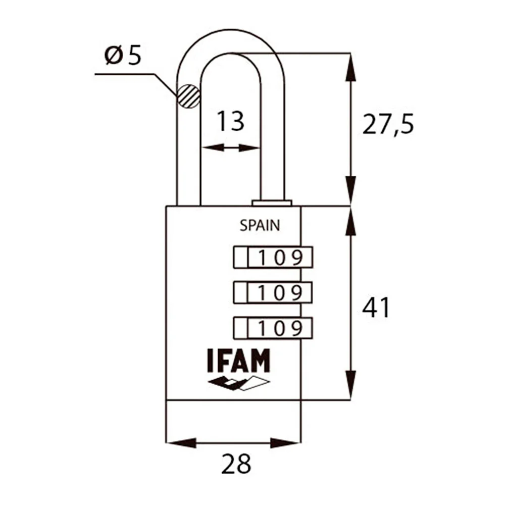 Cadeado Col Combi30 Preto Ifam