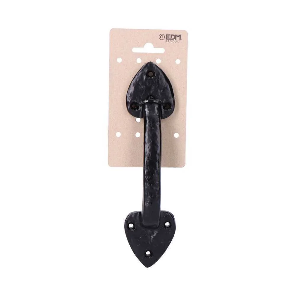 Maçaneta de Porta Padrão 210mm Preta Forjada em C.