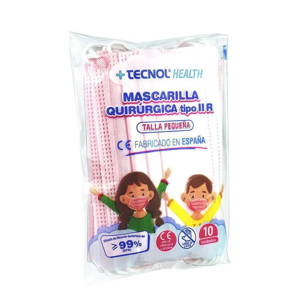 Máscara Cirúrgica Cor de Rosa Saco com 10 Unidade.