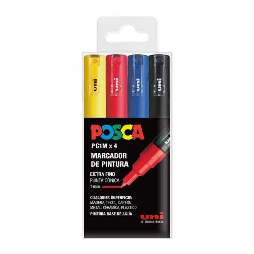 Estojo 4 Uds Pc1m Basic Posca Uniball 182634668