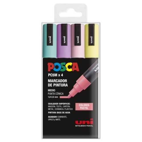 Estuche 4 Uds. Pc-5m Pastel Posca Uniball 1826348.