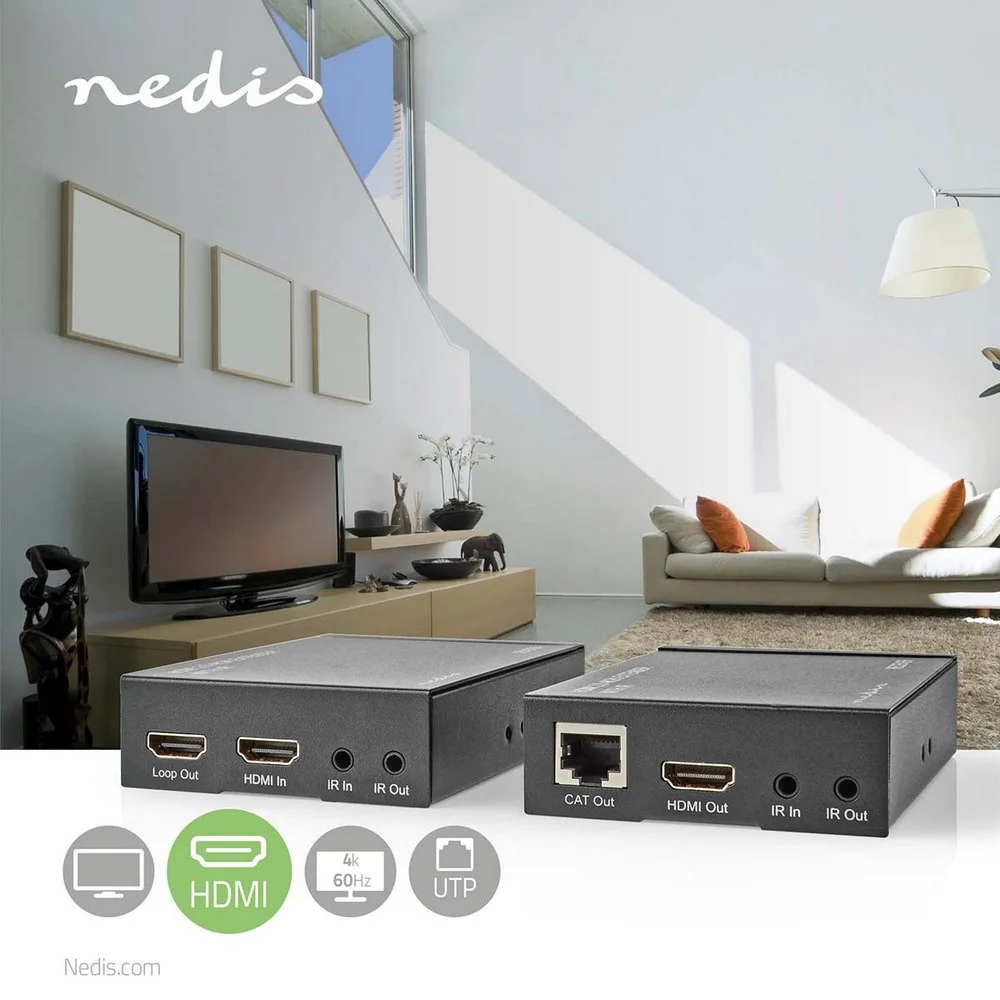 Extensor Hdmi | Sobre Cat6 | Até 60,0m | 4k@60hz