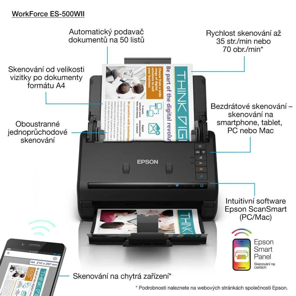 Scanner Wi-Fi Dupla Face Epson B11b263401