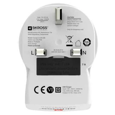 Adaptador Europeo a Reino Unido Usb Skross 1500280