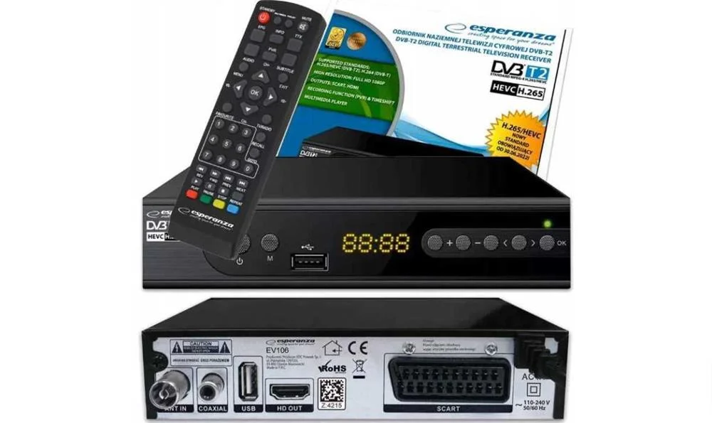 Esperanza Dvb-T2 H.265/Hevc Digital Terrestrial Tv Receiver Ev106r
